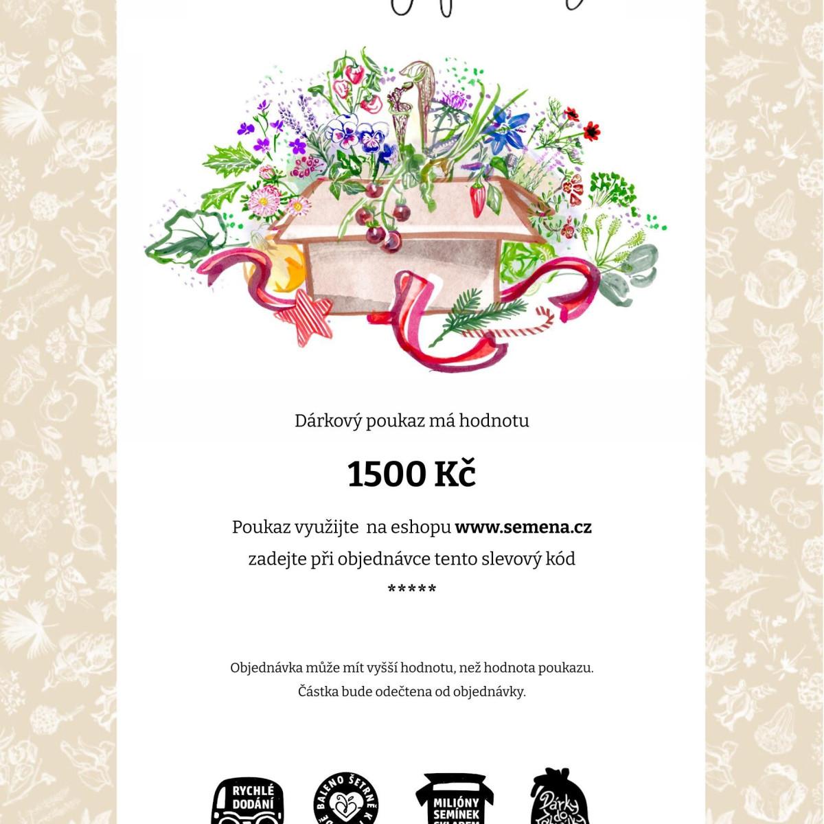 Voucher k Vánocům v hodnotě 1500,- Kč