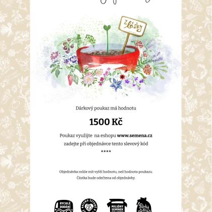 Bon za ljubezen v vrednosti 1500,- Kč