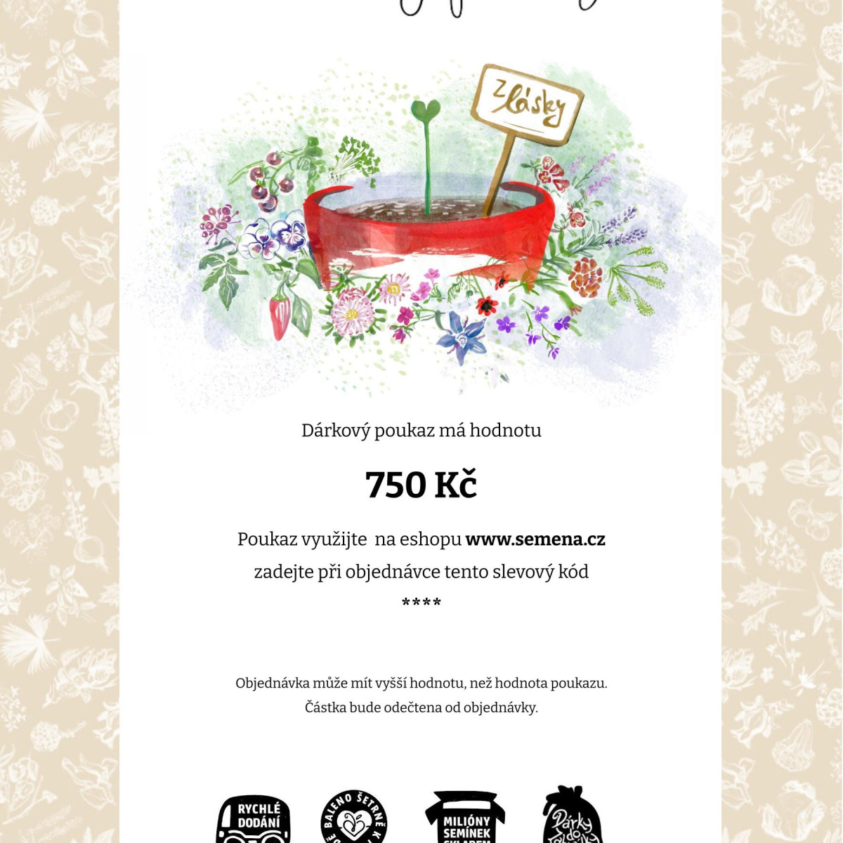 Bon za ljubezen v vrednosti 750,- Kč