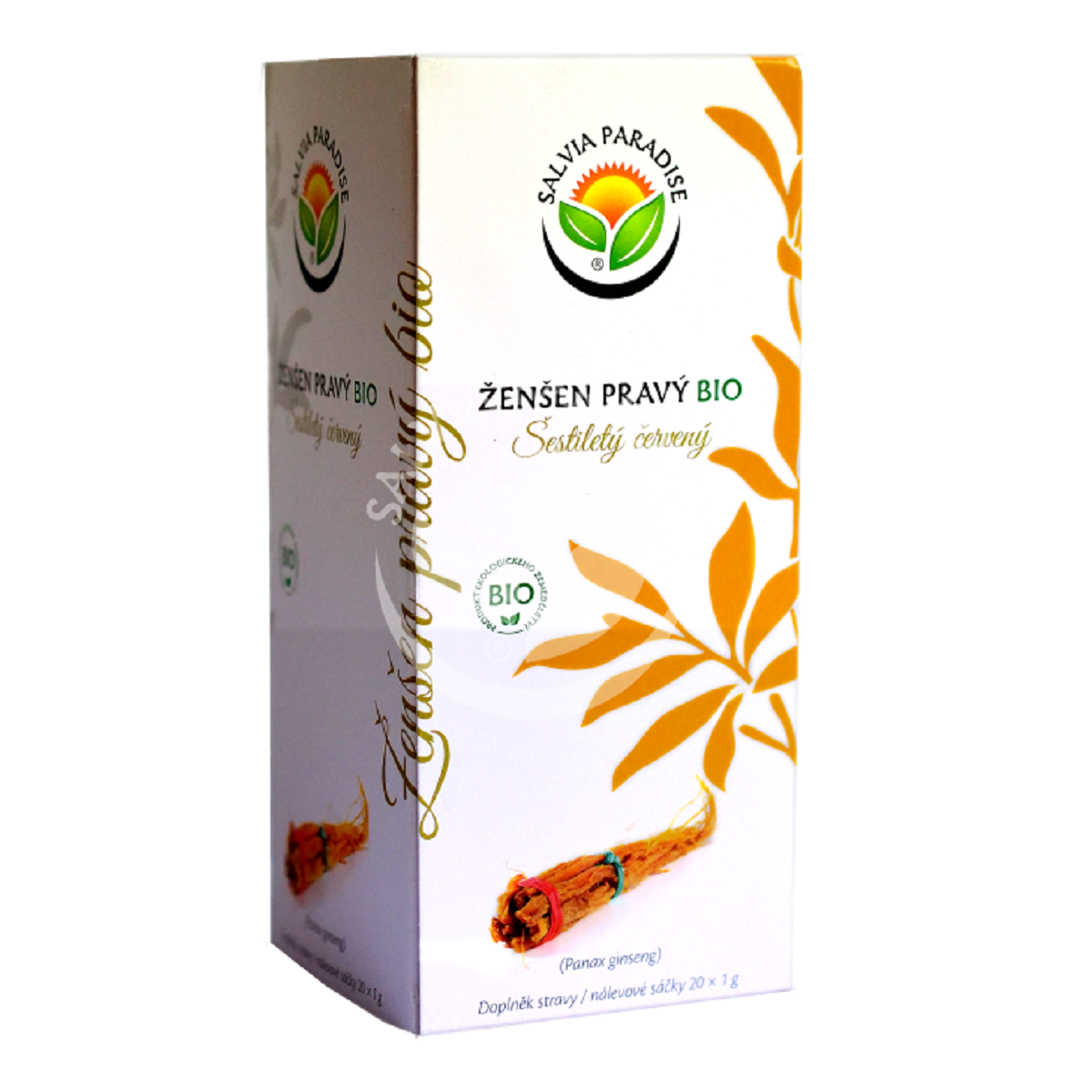 Ženšen pravý červený 6letý BIO - Panax ginseng - čajové sáčky - bio kvalita - 20 x 1 g