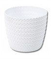 Obloga za cvetlični lonec MAGNOLIA bela - 14 x 12 cm - 1 kos