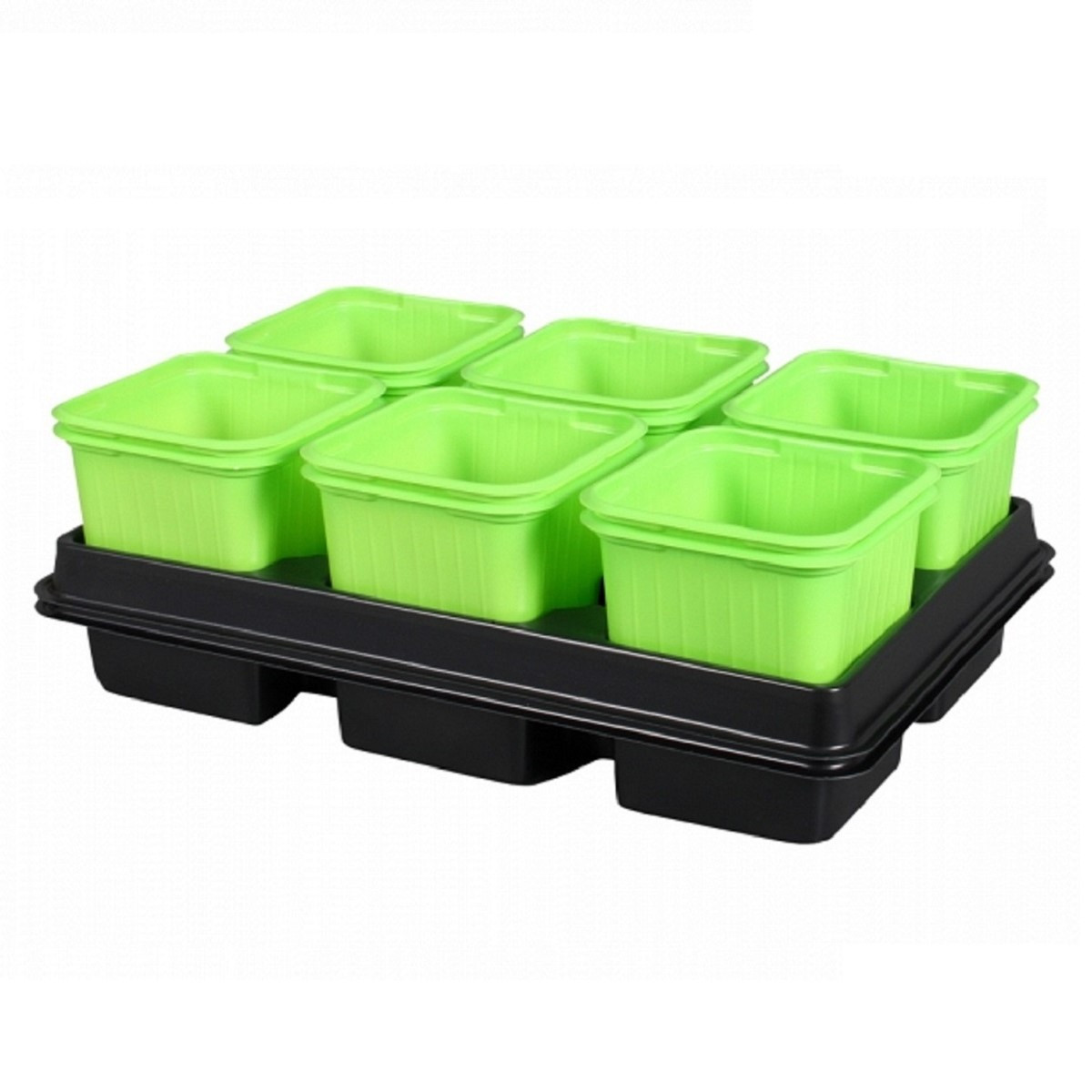 Květník sadbový GREEN s podmiskou - 8 x 8 x 8 cm - 1 ks