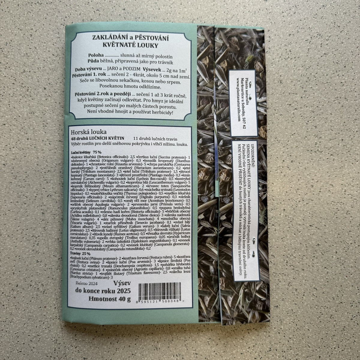 Horská louka - semena Planta Naturalis - směs - 40 g