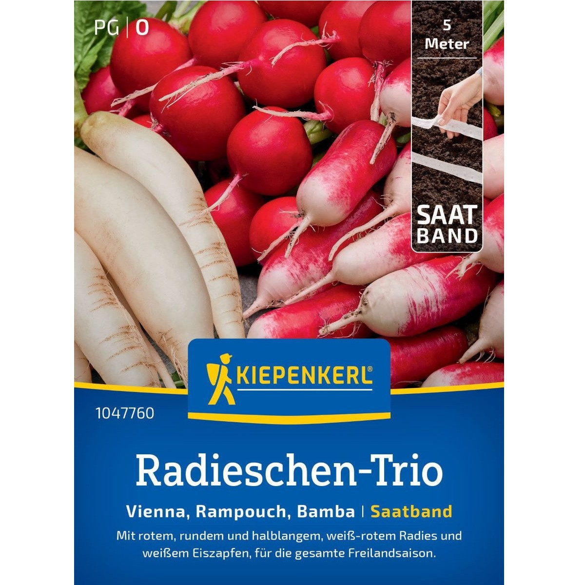 Semena ředkvičky Vienna, Rampouch, Bamba - výsevný koberec - 5 m