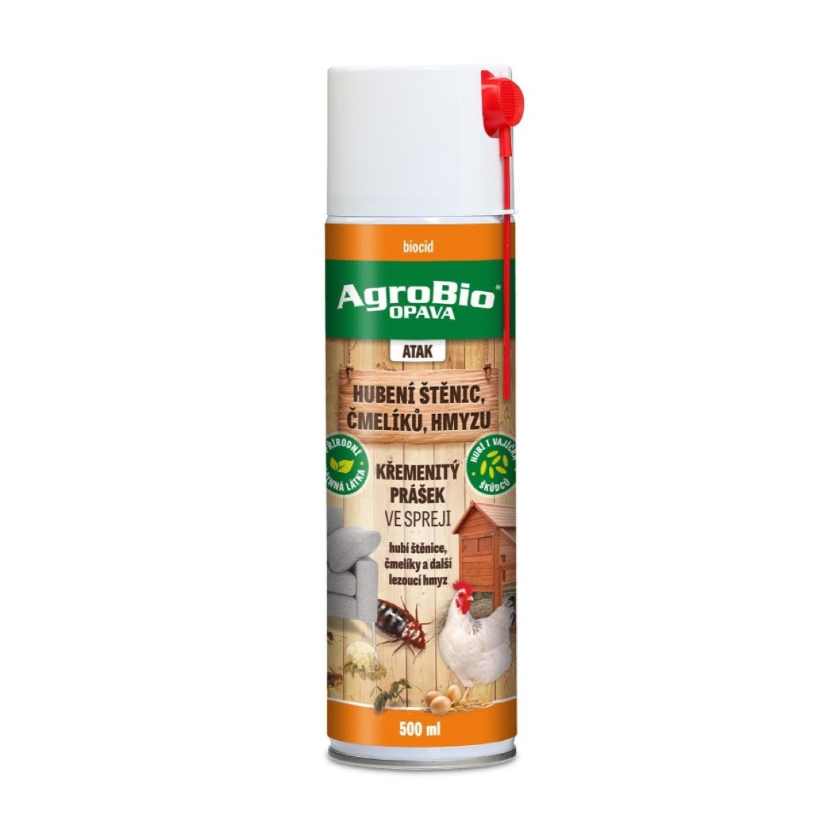 Křemenitý prášek ve spreji ATAK - AgroBio - ochrana proti hmyzu - 500 ml