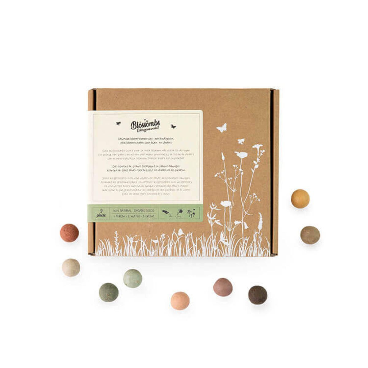 Semínkové bomby - dárková sada - Blossombs - 9 kuliček - 1 balení